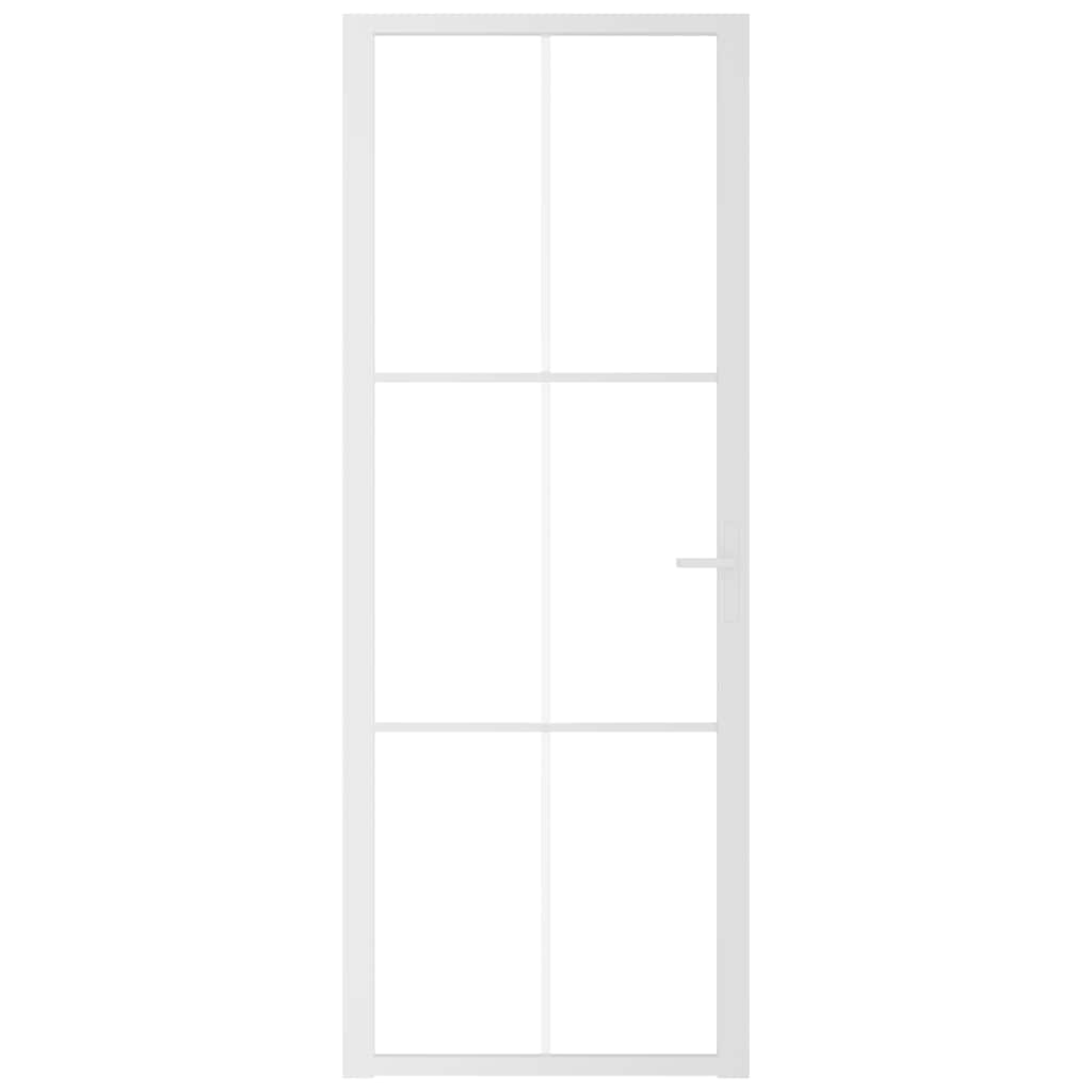 Unutarnja vrata 76 x 201,5 cm Bijela od ESG stakla i aluminija