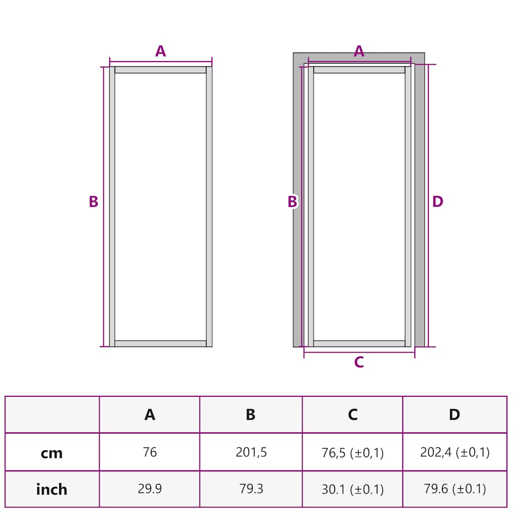 Unutarnja vrata 76 x 201,5 cm Bijela od ESG stakla i aluminija