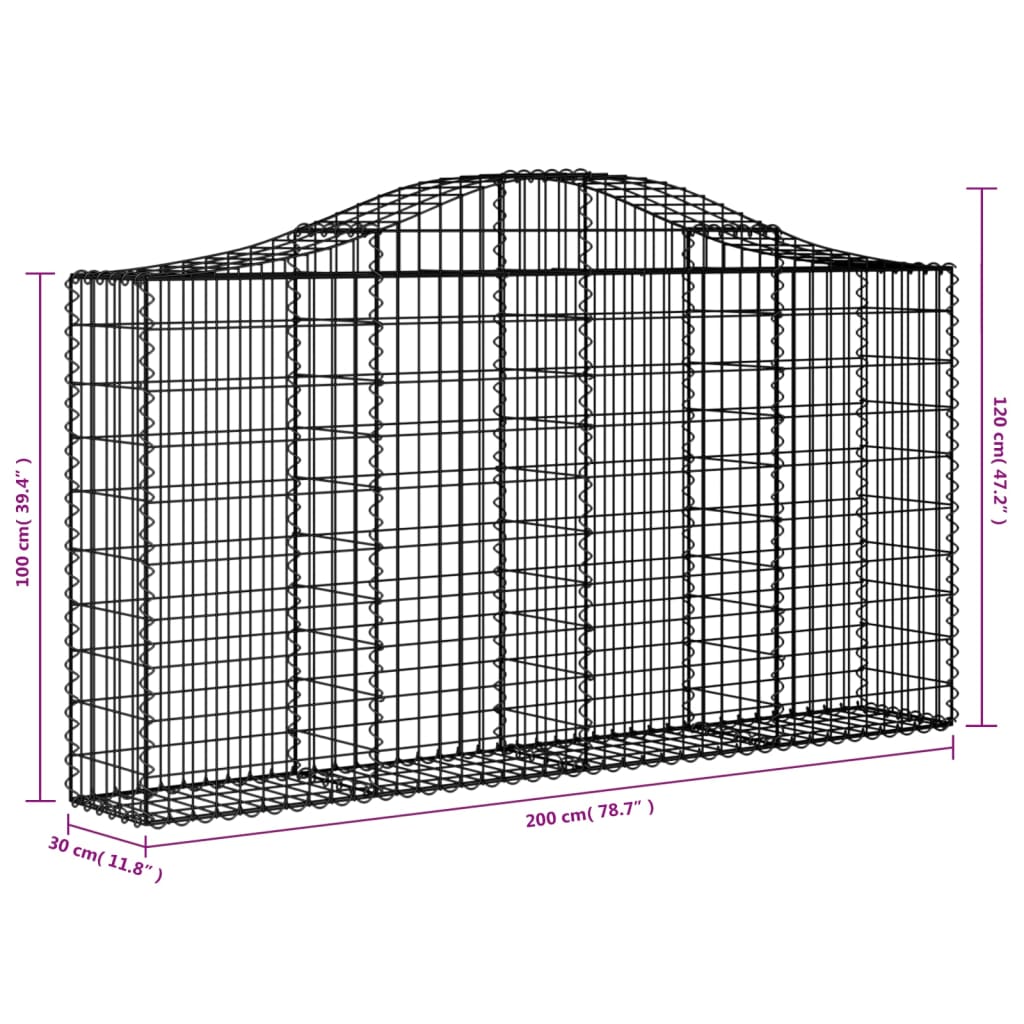 Lučne gabionske košare 11kom 200x30x100/120cm pocinčano željezo
