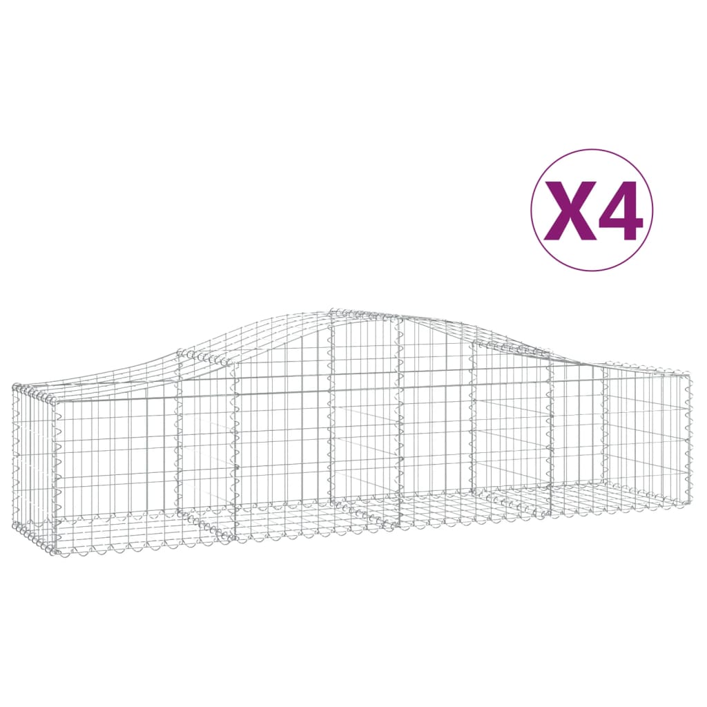 Lučne gabionske košare 4 kom 200x50x40/60 cm pocinčano željezo