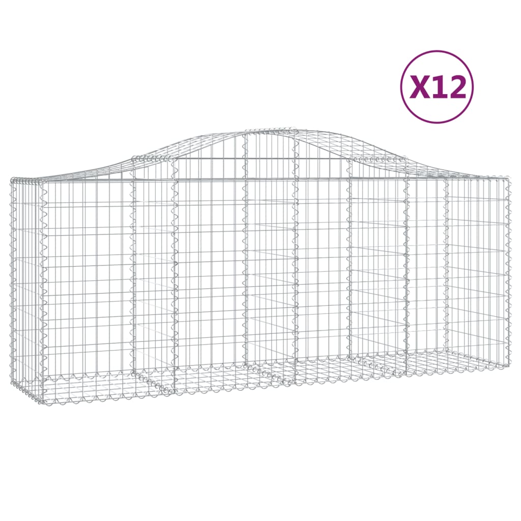 Lučne gabionske košare 12 kom 200x50x80/100cm pocinčano željezo
