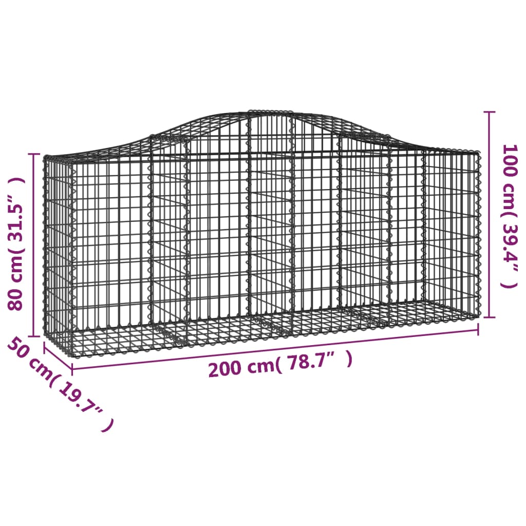 Lučne gabionske košare 12 kom 200x50x80/100cm pocinčano željezo