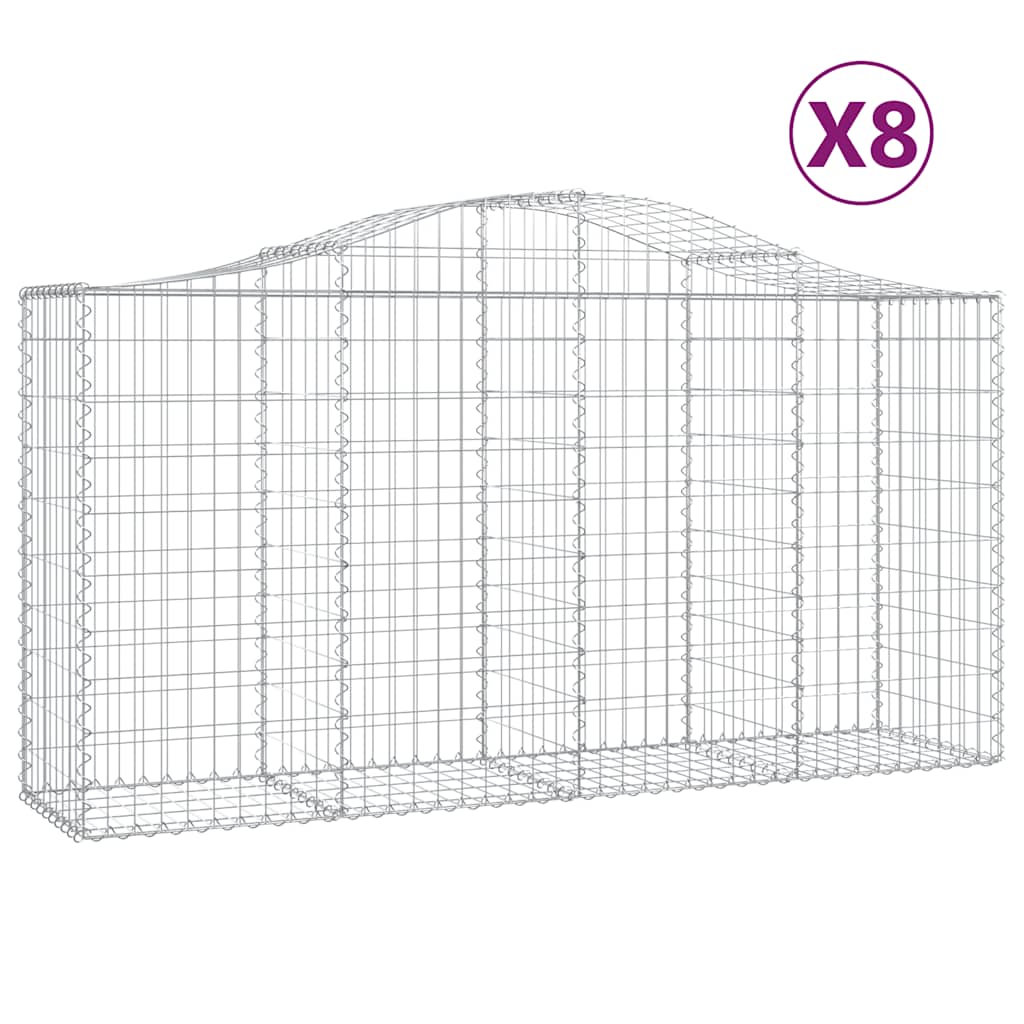 Lučne gabionske košare 8 kom 200x50x100/120cm pocinčano željezo