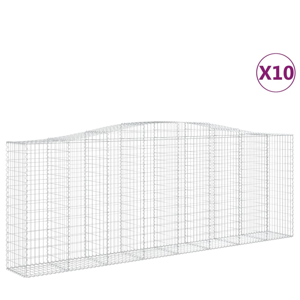 Lučne gabionske košare 10kom 400x50x140/160cm pocinčano željezo