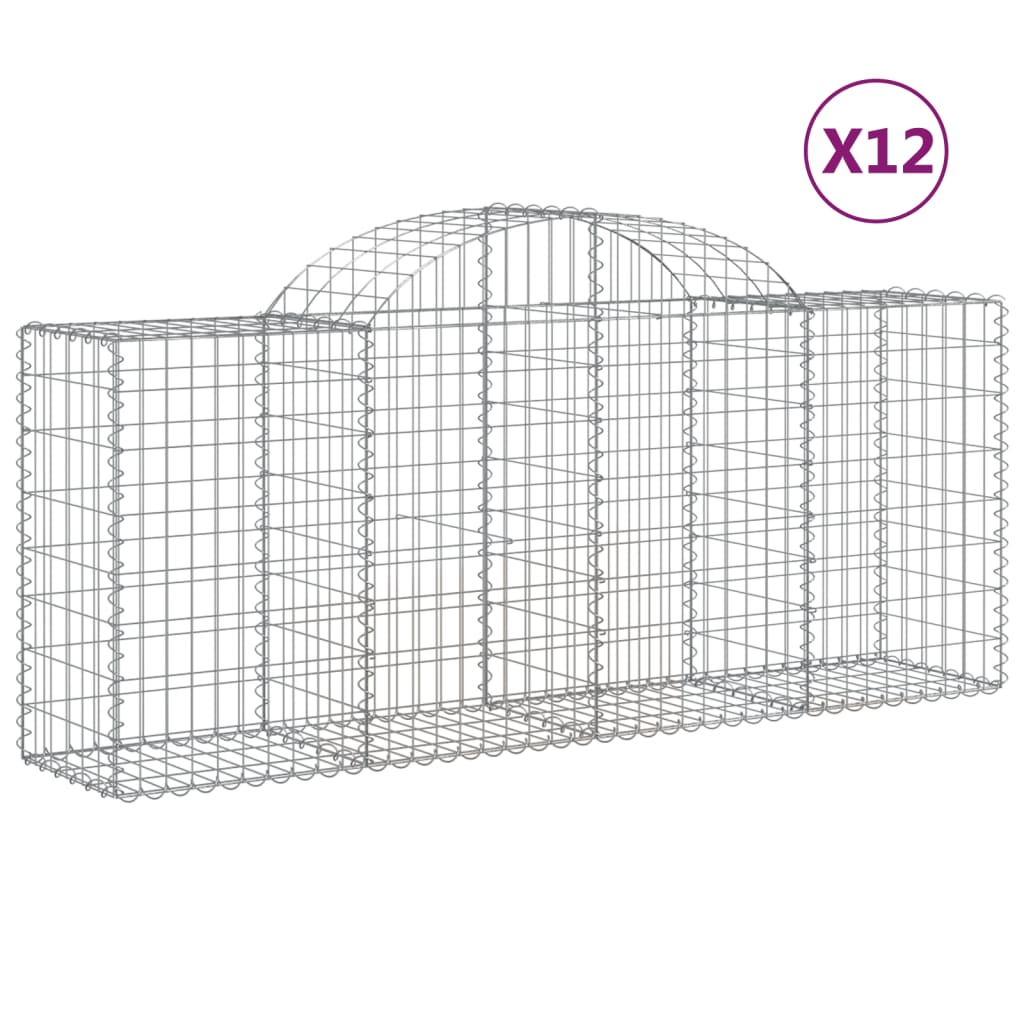 Lučne gabionske košare 12 kom 200x50x80/100cm pocinčano željezo