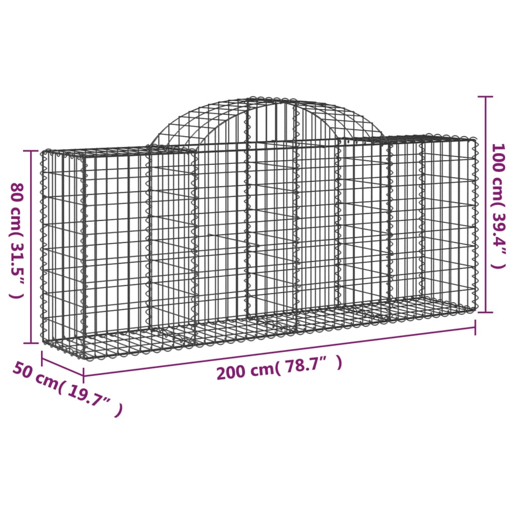 Lučne gabionske košare 12 kom 200x50x80/100cm pocinčano željezo