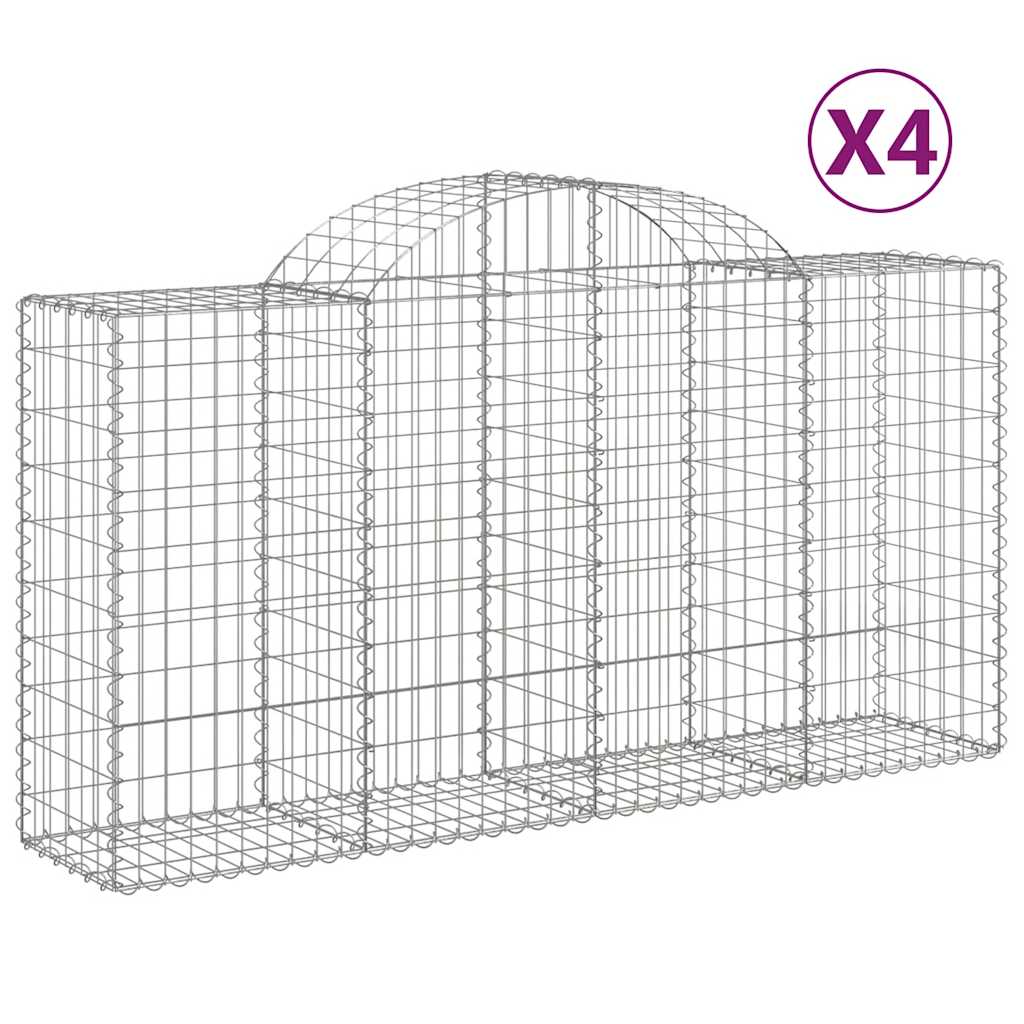 Lučne gabionske košare 4 kom 200x50x100/120cm pocinčano željezo