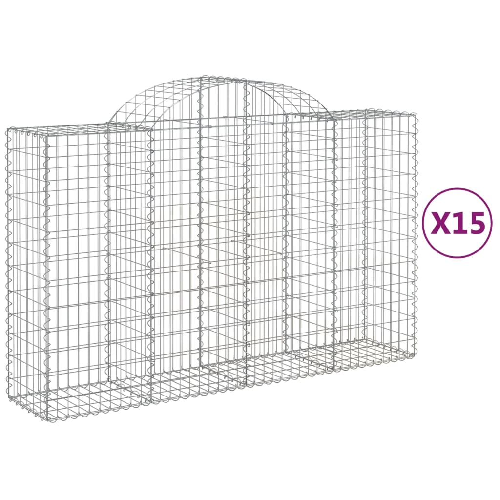 Lučne gabionske košare 15kom 200x50x120/140cm pocinčano željezo