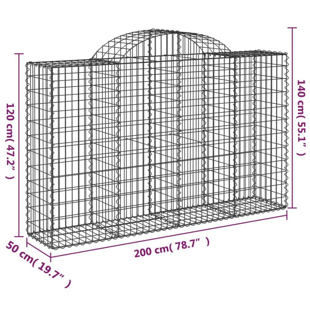 Lučne gabionske košare 15kom 200x50x120/140cm pocinčano željezo