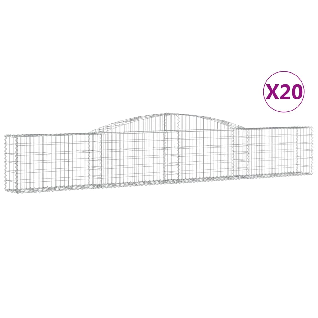 Lučne gabionske košare 20 kom 400x30x60/80 cm pocinčano željezo