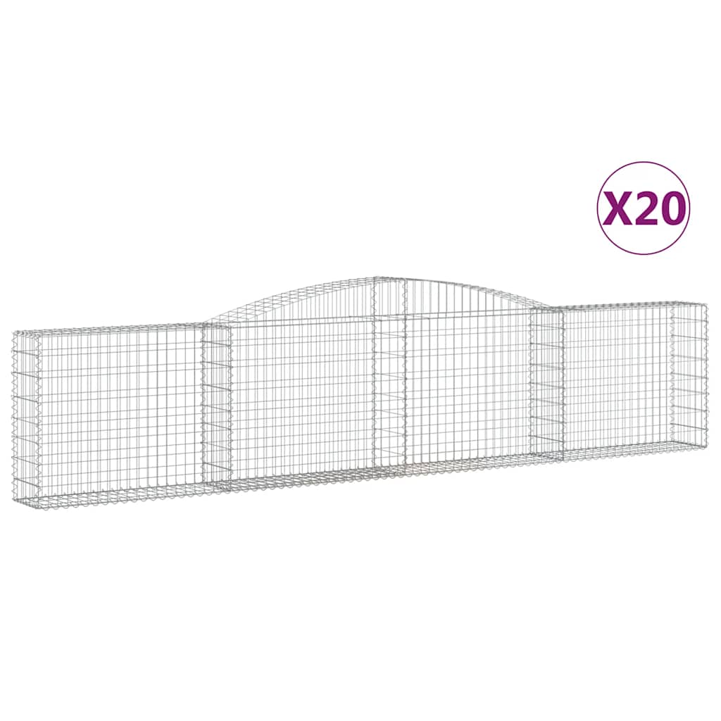 Lučne gabionske košare 20 kom 400x30x80/100cm pocinčano željezo