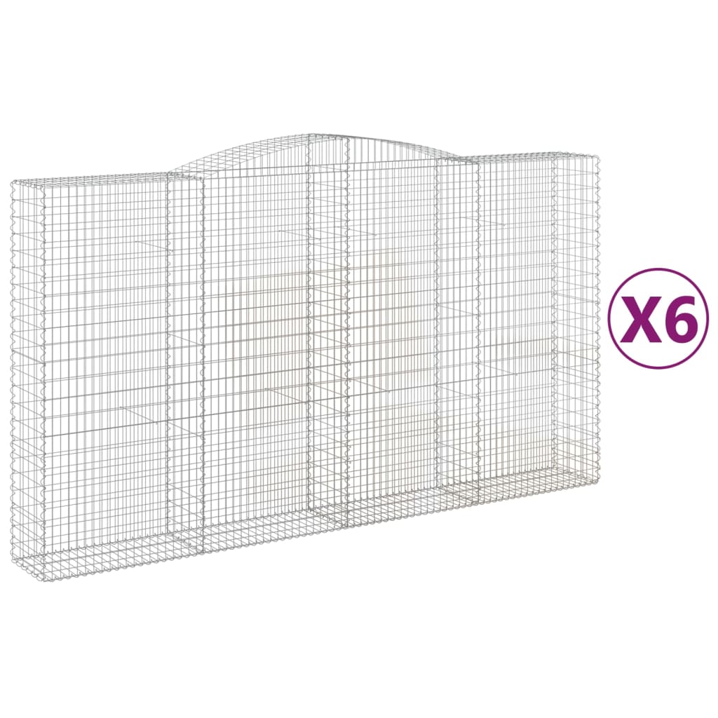 Lučne gabionske košare 6 kom 400x50x220/240cm pocinčano željezo