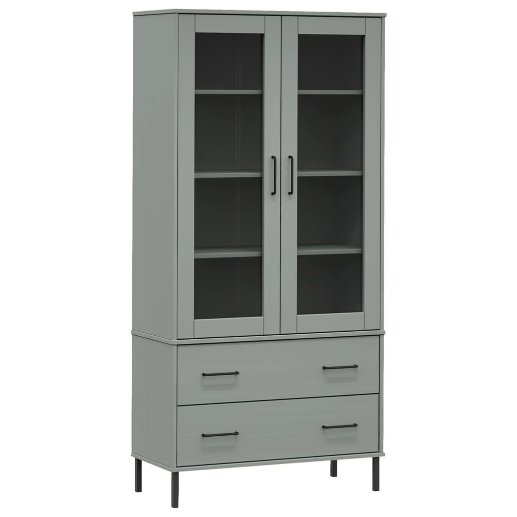 Regal za knjige sivi 85 x 35 x 172,5 cm od masivnog drva OSLO