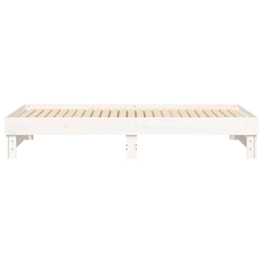 Dnevni ležaj na izvlačenje bijeli 2 x (100 x 200) cm borovina