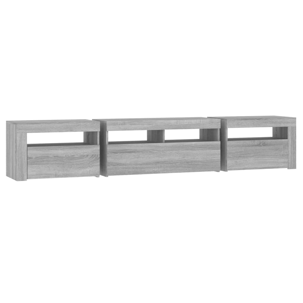 TV ormarić s LED svjetlima boja hrasta sonome 210x35x40 cm