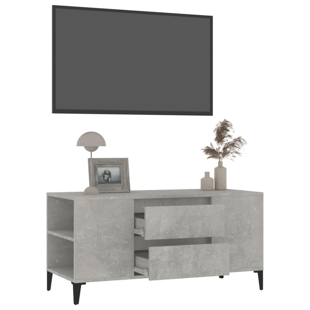 TV ormarić boja betona 102 x 44,5 x 50 cm od konstruiranog drva