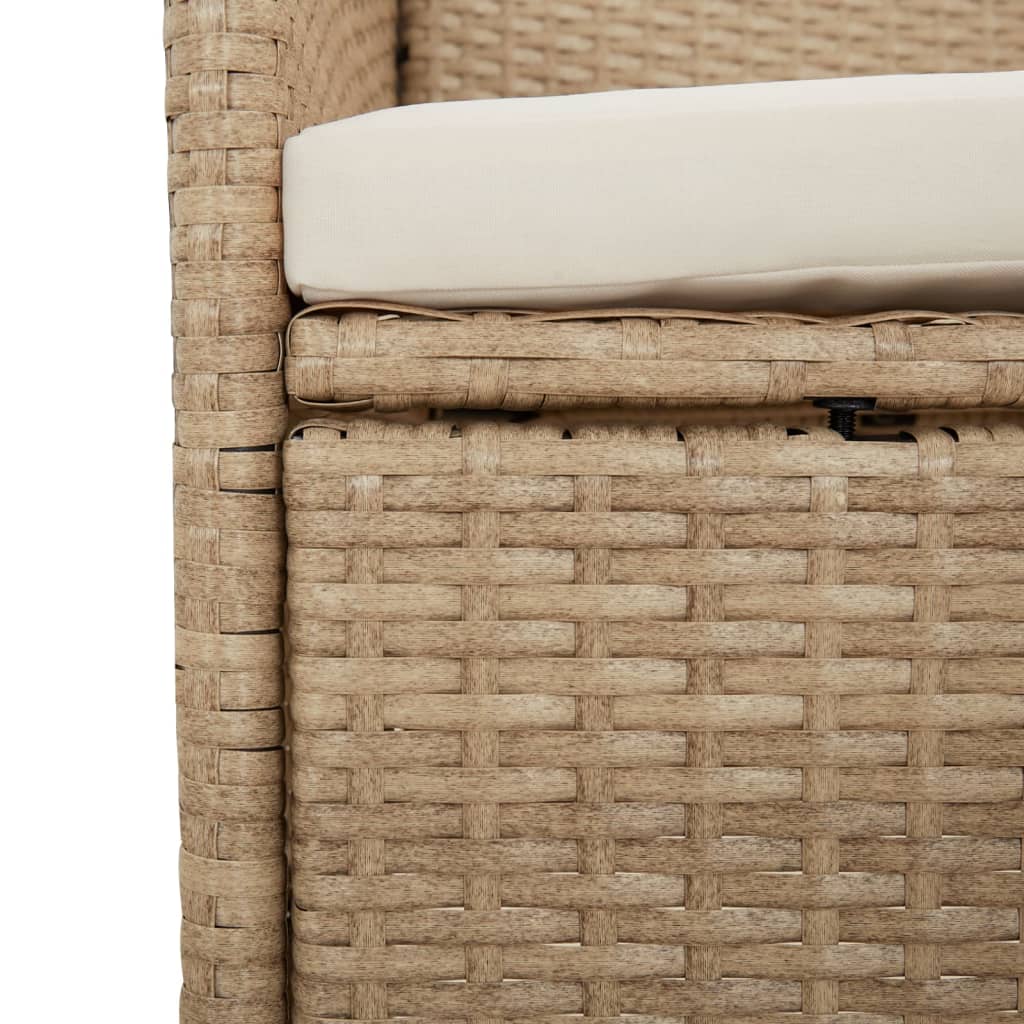 Vrtne stolice s jastucima 4 kom od poliratana bež