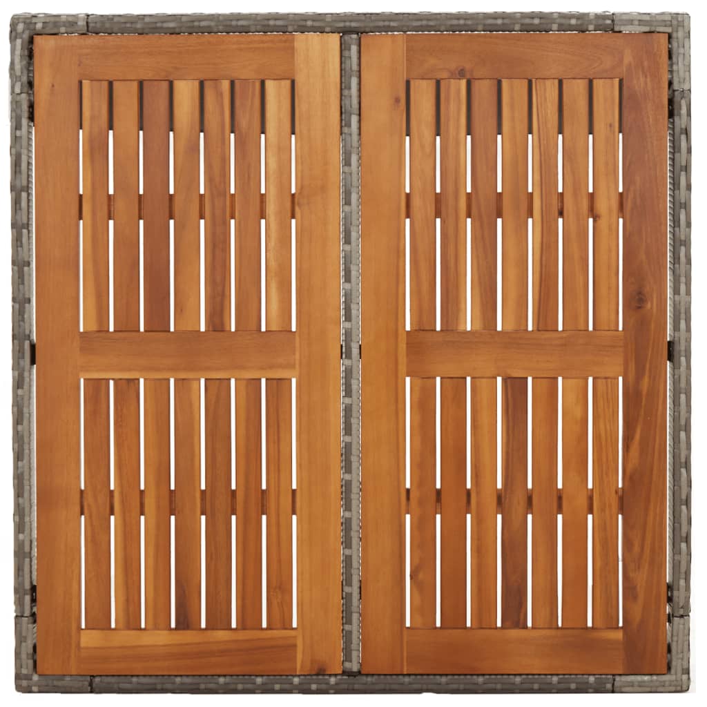 Vrtni stol s drvenom pločom sivi 90 x 90 x 75 cm od poliratana