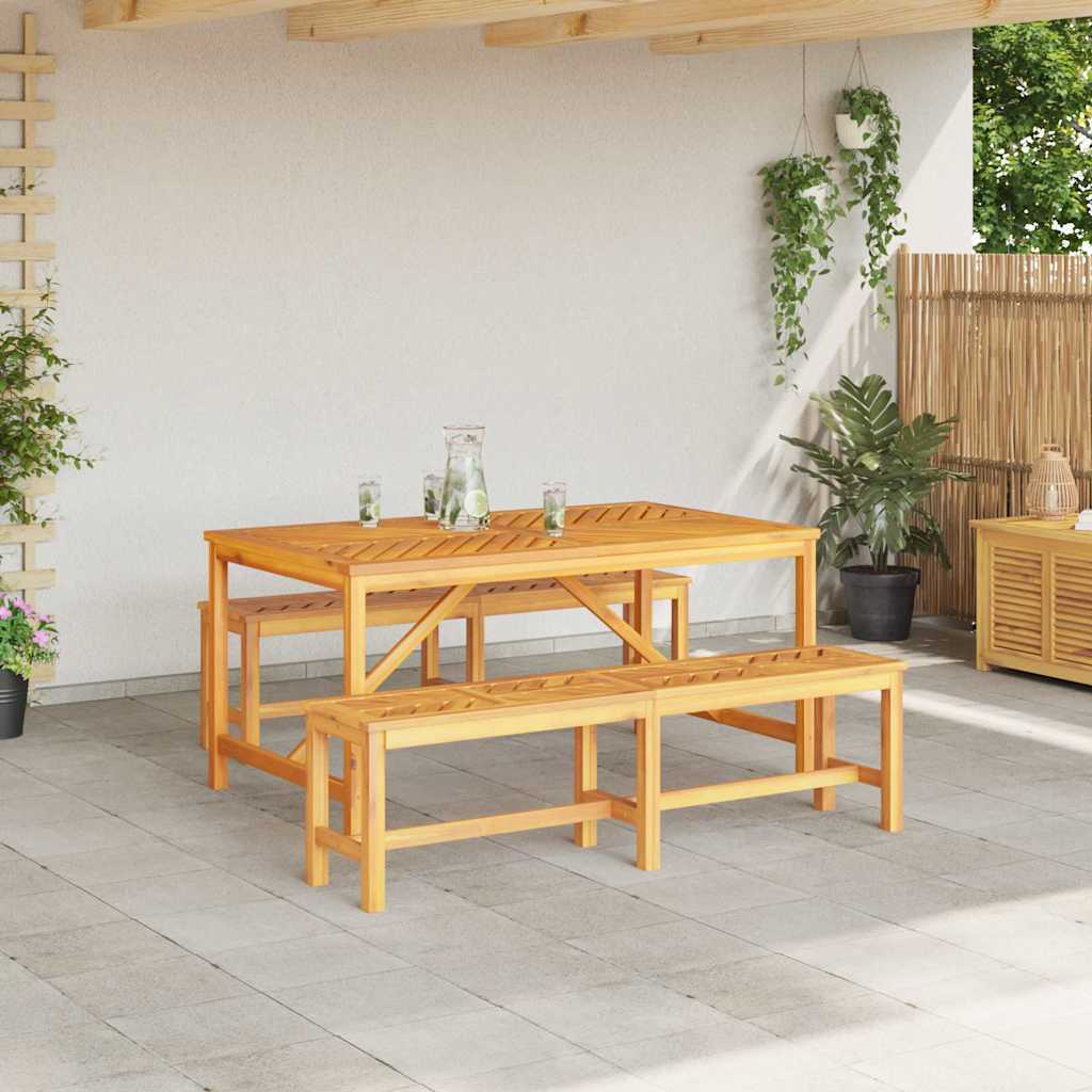 Vrtni set za objed 3 kom. Smeđa 150 x 90 x 74 cm