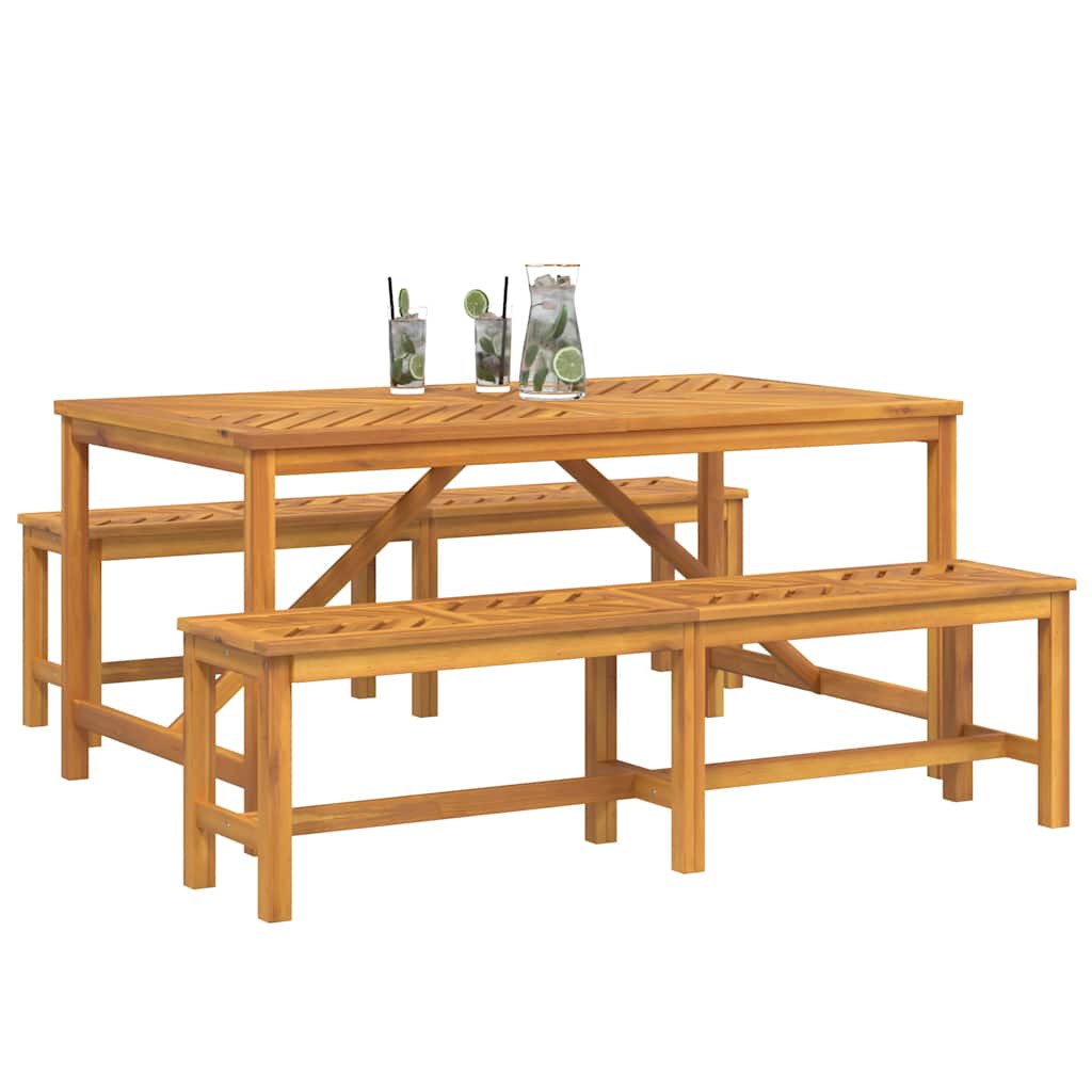 Vrtni set za objed 3 kom. Smeđa 150 x 90 x 74 cm