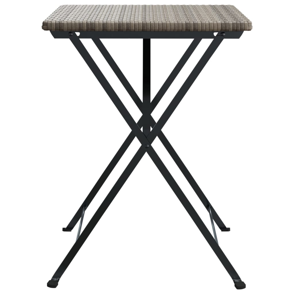 Sklopivi bistro stol sivi 55 x 54 x 71 cm od poliratana