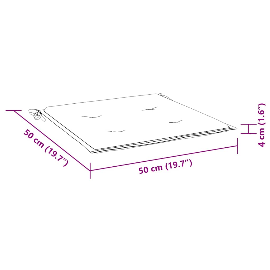 Jastuci za vrtne stolice 2 kom tirkizni 50x50x4 cm od tkanine