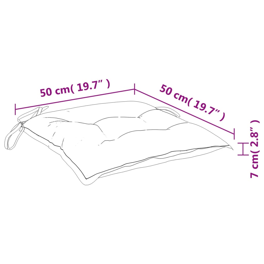 Jastuci za stolice 4 kom krem bijeli 50x50x7 cm tkanina Oxford