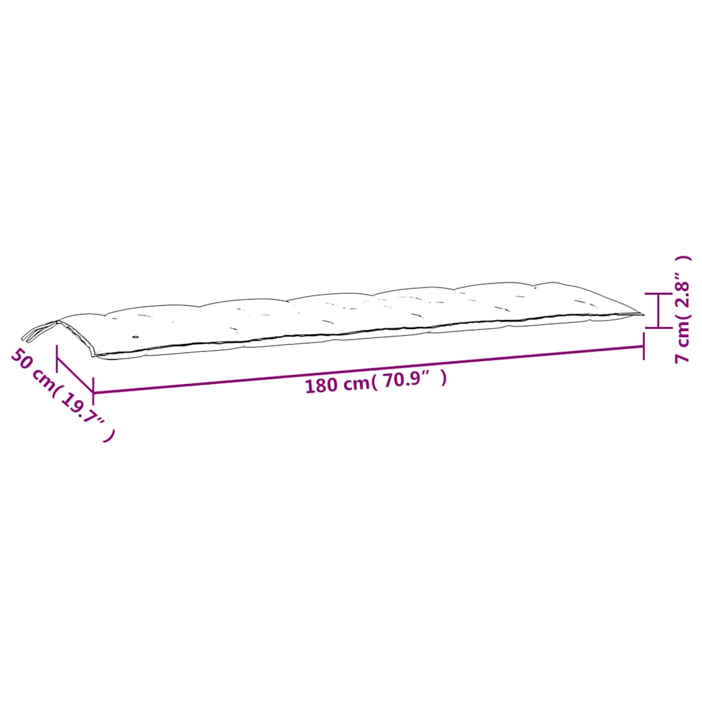 Jastuci za vrtnu klupu 2 kom crni karirani od tkanine Oxford