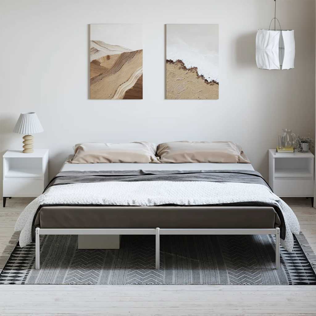 Metalni okvir za krevet bijeli 183x213 cm