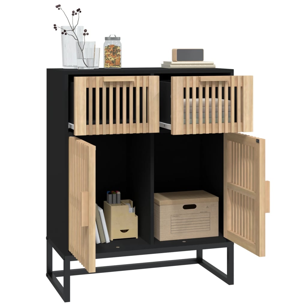 Komoda crna 60 x 30 x 75 cm od konstruiranog drva