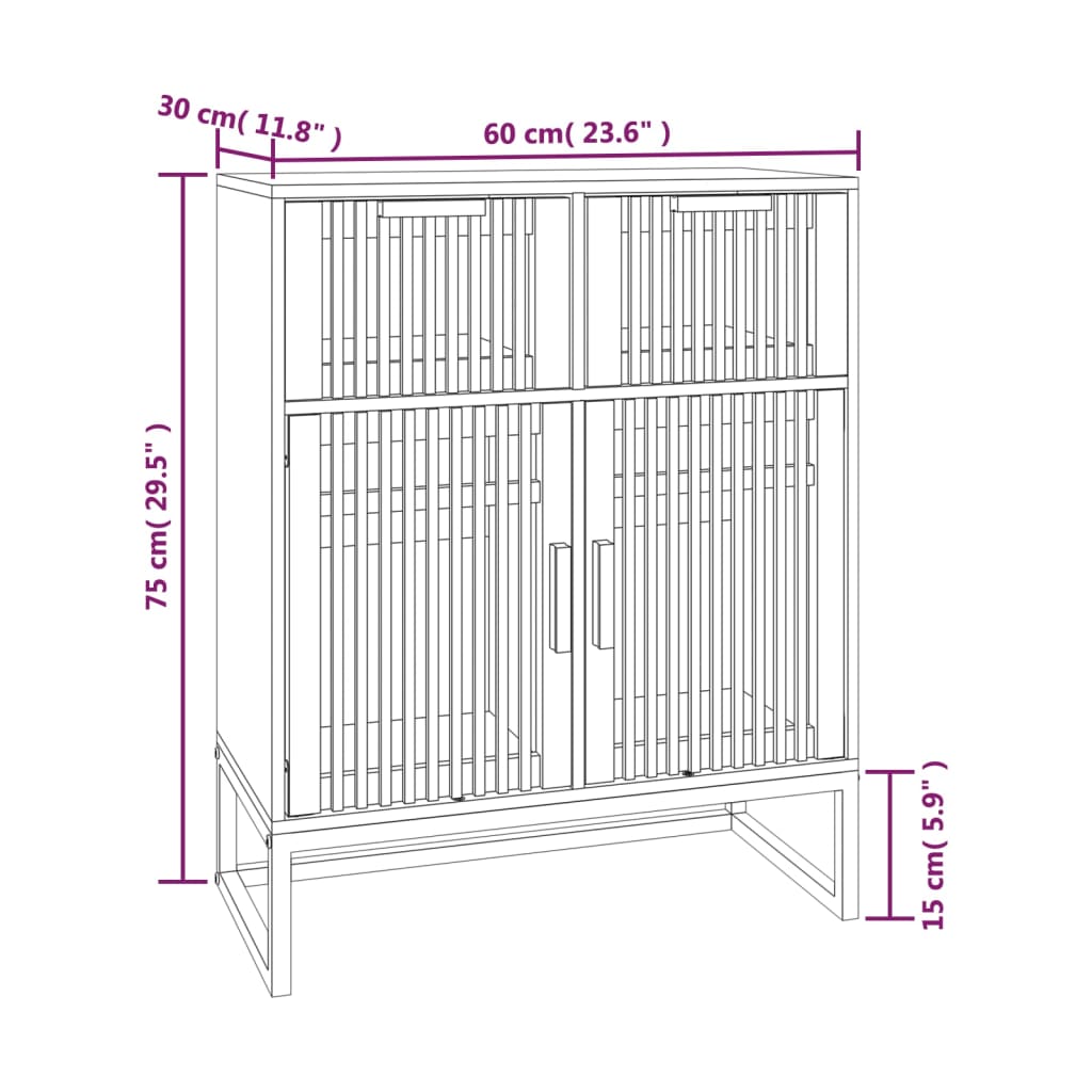 Komoda crna 60 x 30 x 75 cm od konstruiranog drva