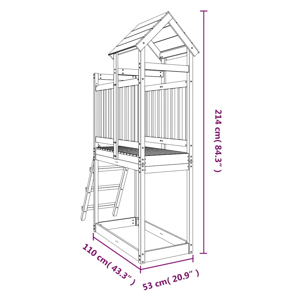 Vanjski set za igru 53 x 110 x 214 cm od impregnirane borovine