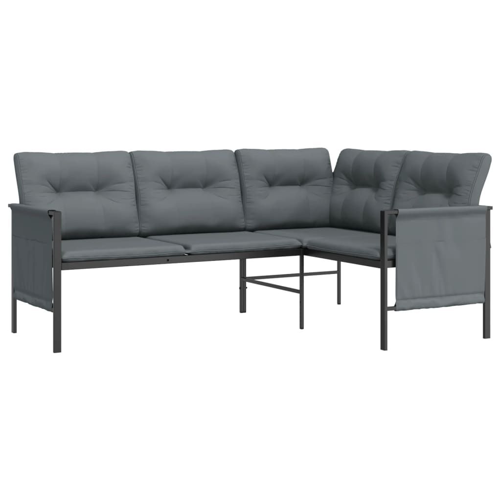 Kutna vrtna sofa antracit od čelika i tekstilena