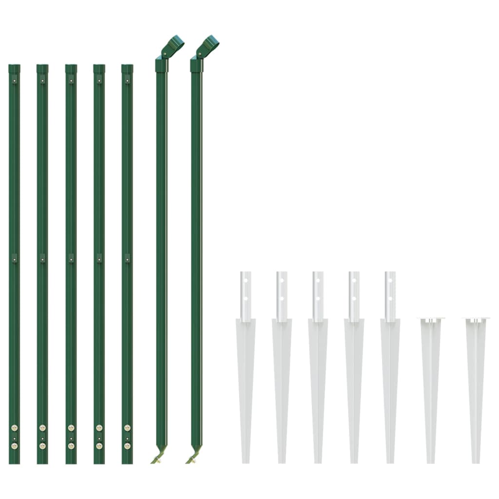 Ograda od žičane mreže sa šiljastim držačima zelena 1,1 x 10 m