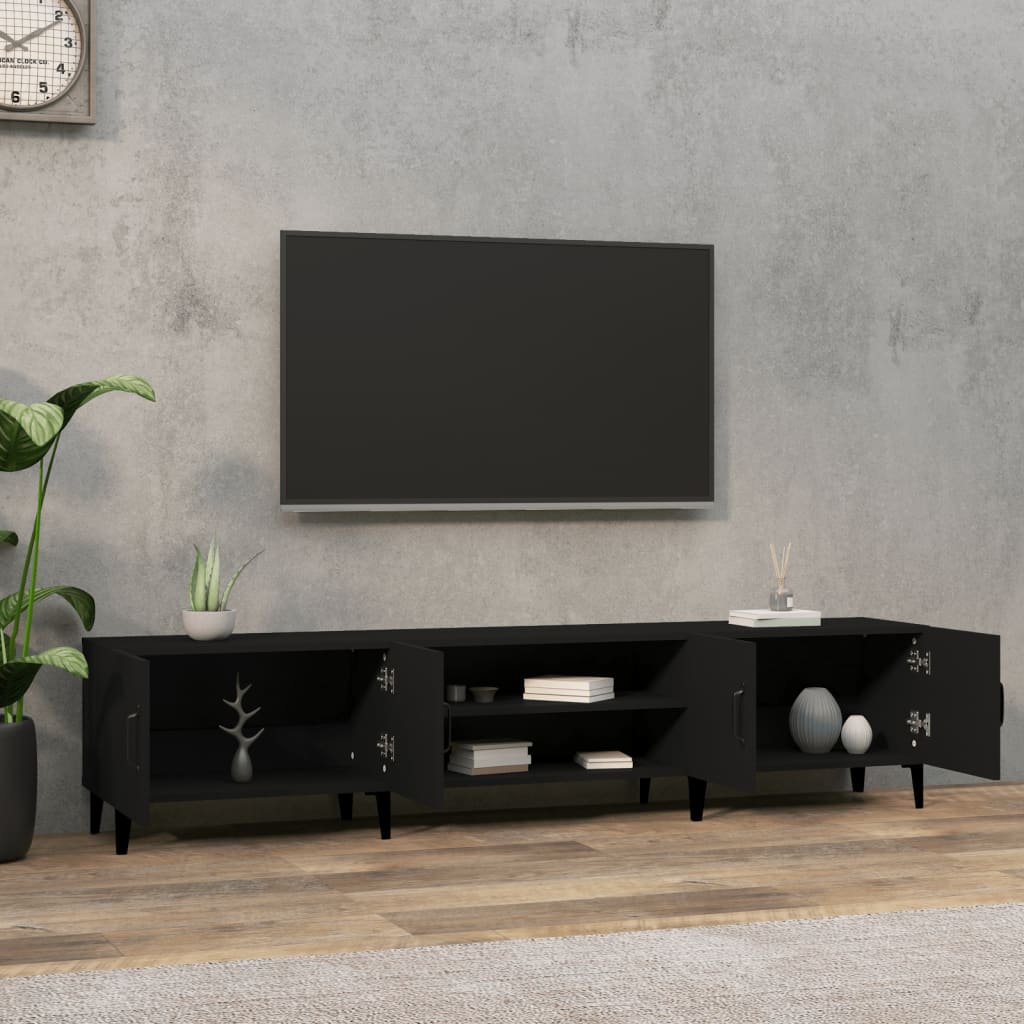 TV ormarić crni 180x31,5x40 cm od konstruiranog drva