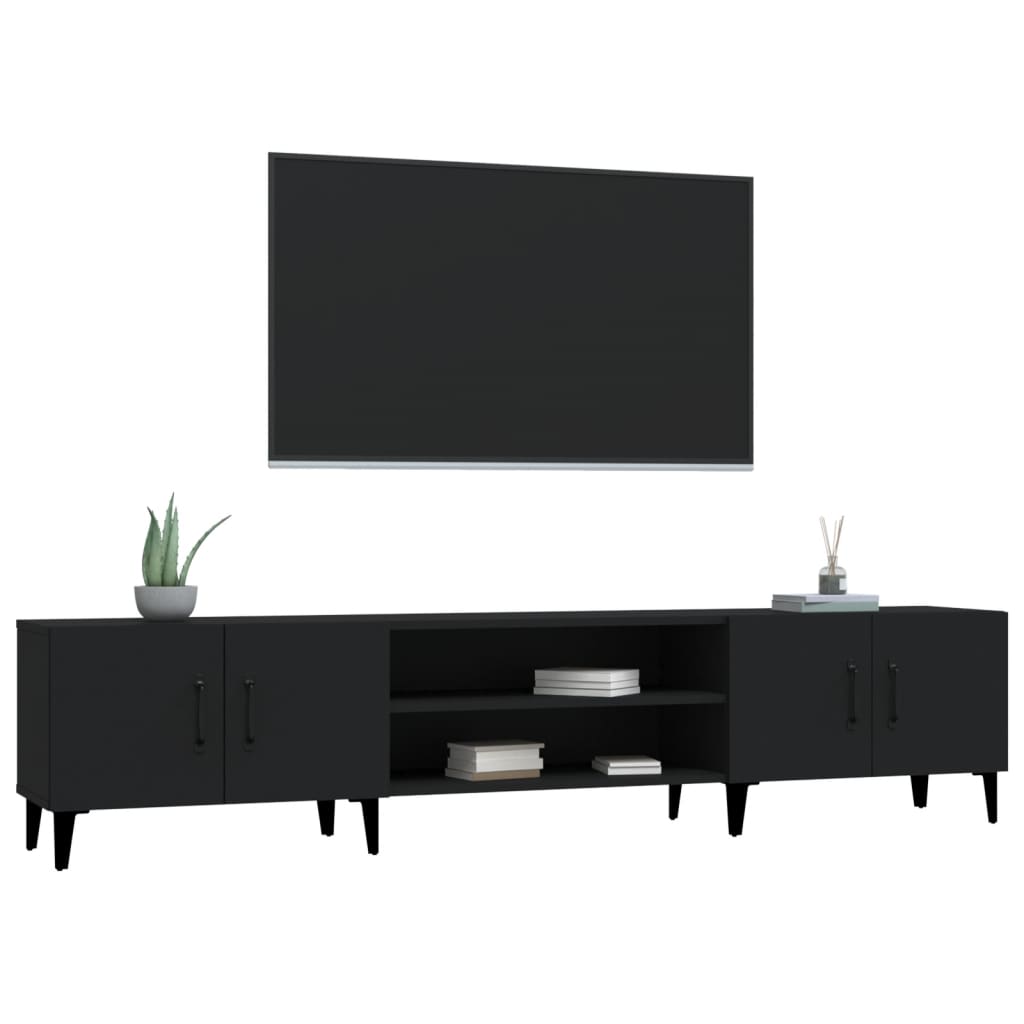 TV ormarić crni 180x31,5x40 cm od konstruiranog drva