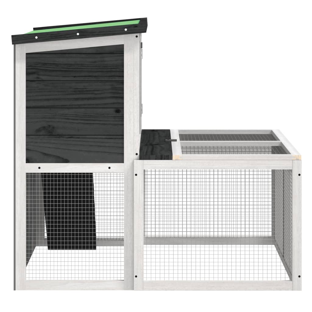 Kavez za zečeve sivi 102 x 90 x 84,5 cm od masivne borovine