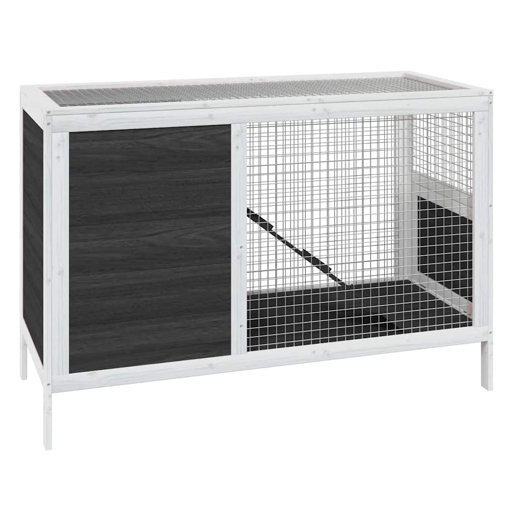 Kavez za zečeve sivi 103 x 44 x 69,5 cm od masivne borovine