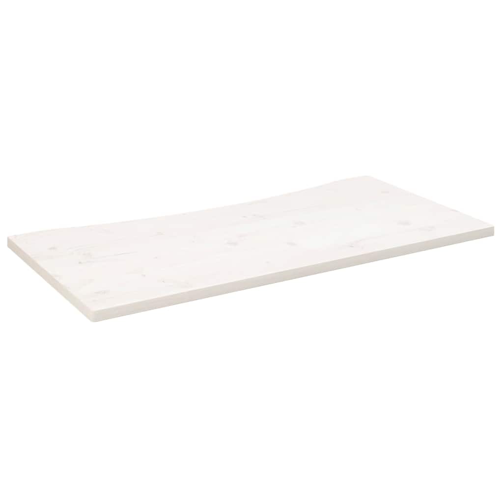 Ploča za radni stol bijela 100x50x2,5 cm od masivne borovine