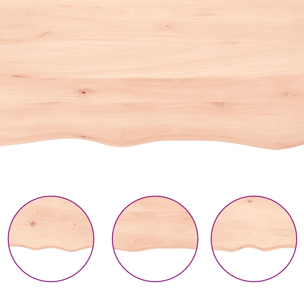 Zidna polica 80 x 60 x (2 - 6) cm neobrađena masivna hrastovina