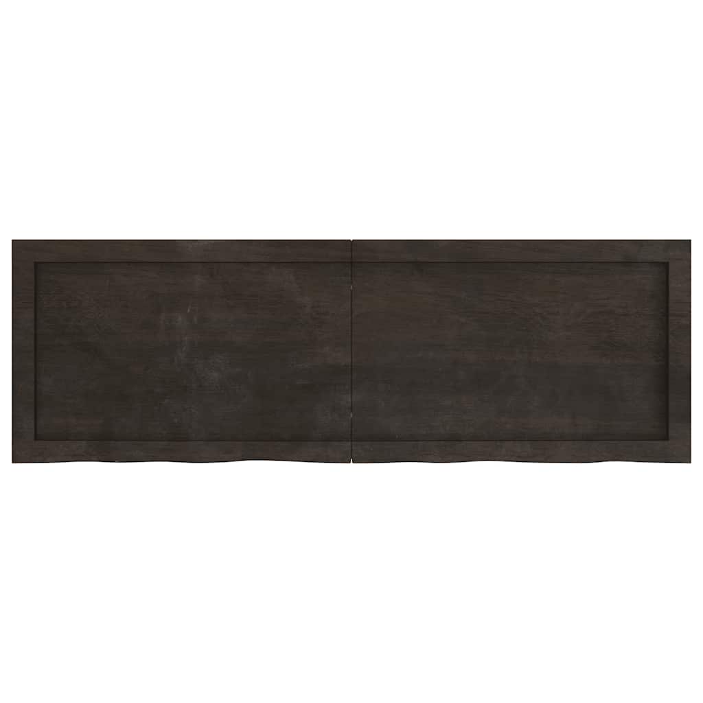 Zidna polica tamnosmeđa 120x40x(2-6) cm od obrađene hrastovine