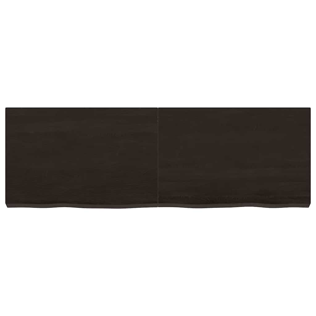 Zidna polica tamnosmeđa 120x40x(2-6) cm od obrađene hrastovine