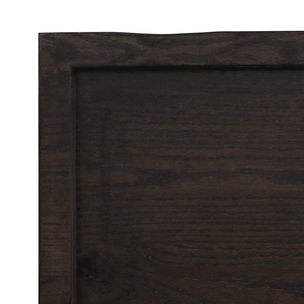 Zidna polica tamnosmeđa 120x40x(2-6) cm od obrađene hrastovine