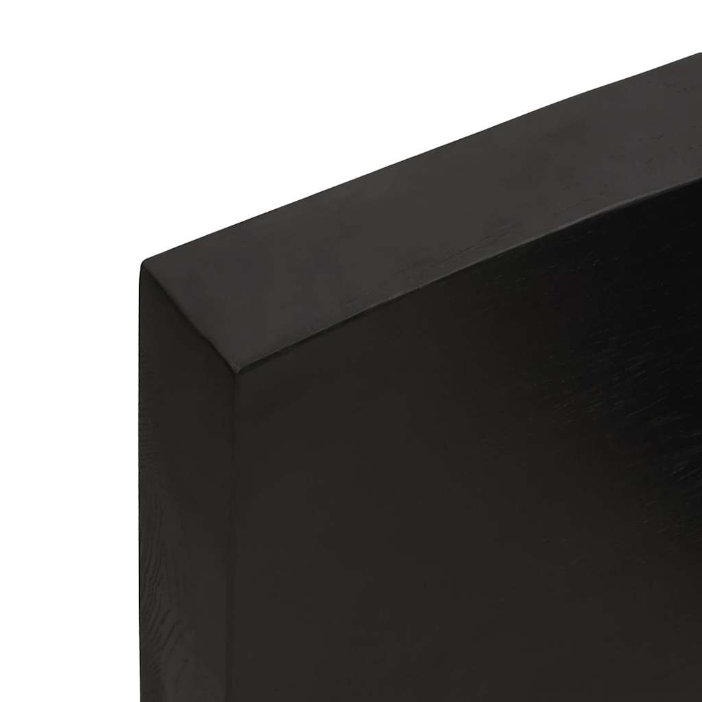 Zidna polica tamnosmeđa 120x40x(2-6) cm od obrađene hrastovine