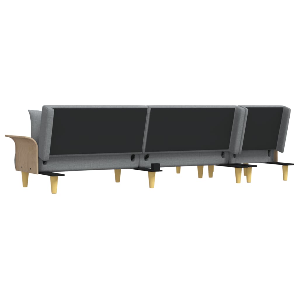 Kutna garnitura na razvlačenje svjetlosiva 279x140x70cm tkanina