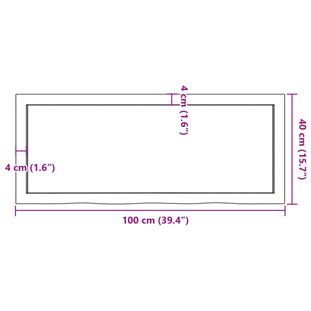 Stolna ploča svjetlosmeđa 100x40x(2-6) cm tretirana hrastovina