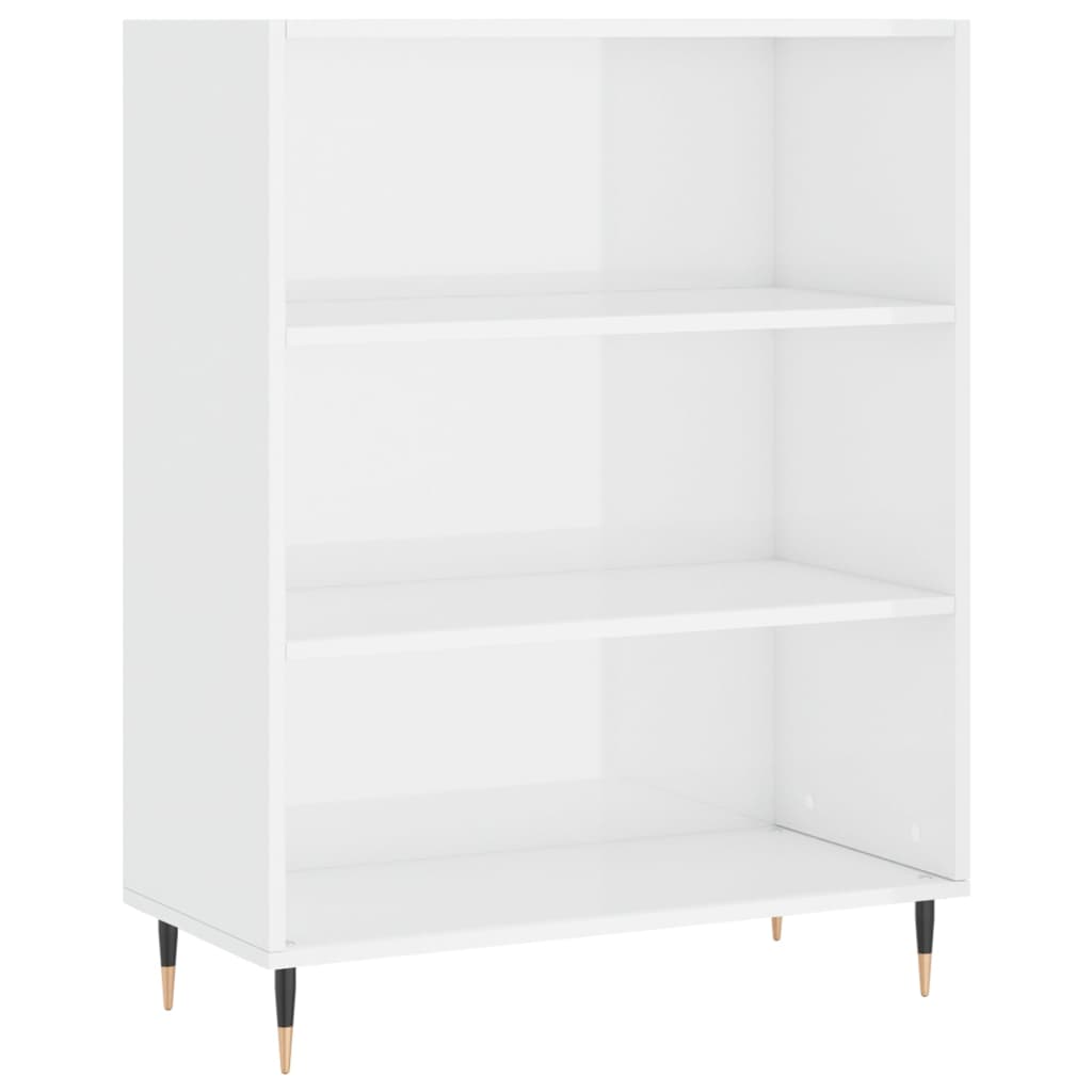 Regal za knjige sjajni bijeli 69,5x32,5x90 cm konstruirano drvo