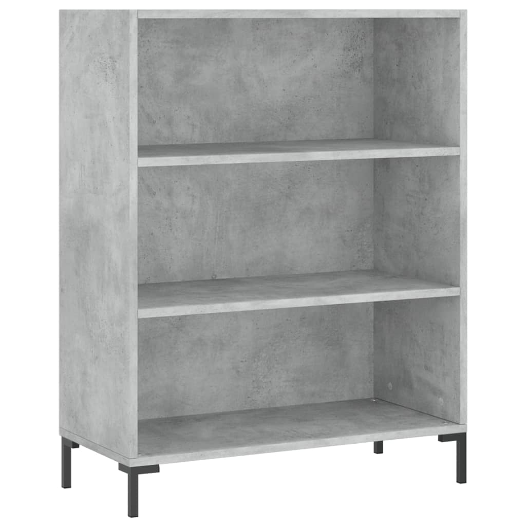 Regal za knjige boja betona 69,5x32,5x90 cm konstruirano drvo