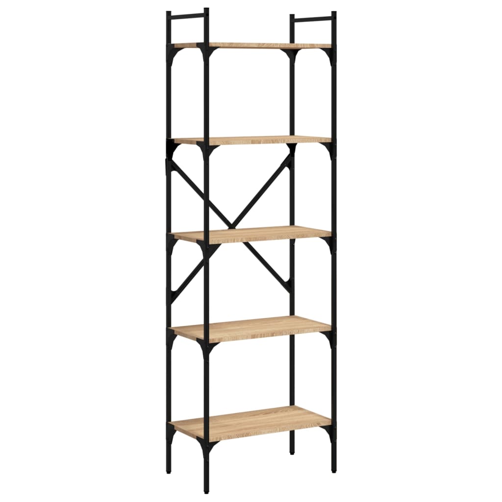 Regal za knjige 5 razina boja hrasta 56 x 31,5 x 174 cm drveni