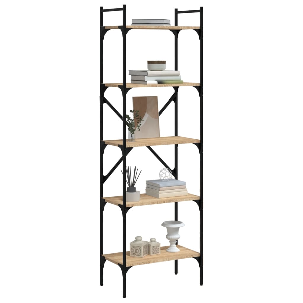 Regal za knjige 5 razina boja hrasta 56 x 31,5 x 174 cm drveni